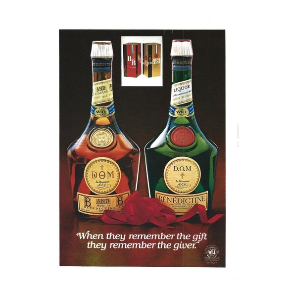 Art B B Benedictine Dom Le Directeur Liquor 198s Vintage Print Ad 9